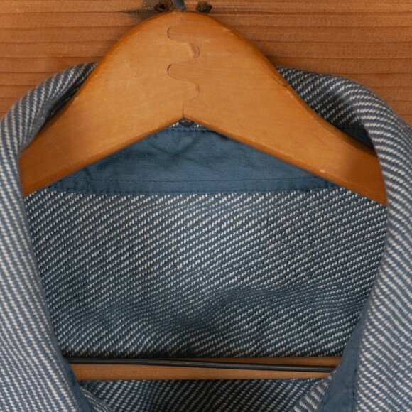 Vintage Railroad Stripe Style Button-up Denim Work Shirt - Men's XL / 2XL - Picture 5 of 9